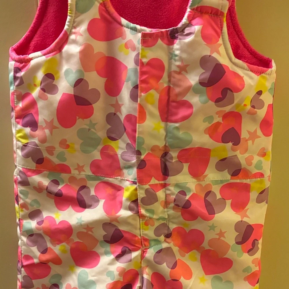 The Children's Place Colorful Heart Print Overall Snowsuit